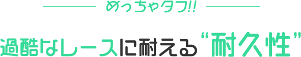 めっちゃタフ!!過酷なレースに耐える“耐久性”